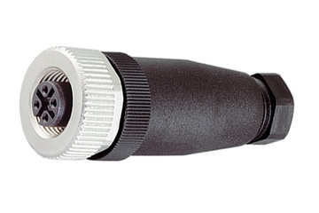 Binder M12-A电缆母头，4.0-6.0毫米，非屏蔽，螺钉端头，IP67，UL