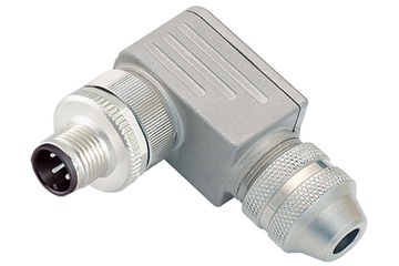 Binder M12-A转角接头，6.0-8.0毫米，带屏蔽，螺钉端头，IP67，UL