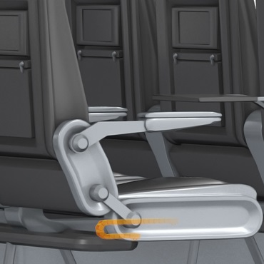 飞机内部：用于水平座椅调节的拖链
