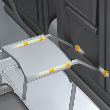 飞机内部：用于桌板调节的滑动轴承