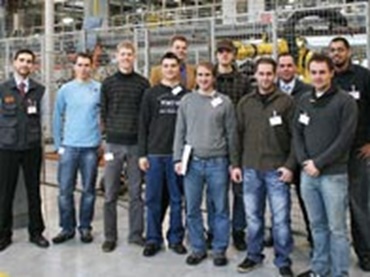 莱茵应用技术大学的学生们与Brockmann教授、Andreas Hüther（最左边）和Mathias Siegmund（后排右起第二个）