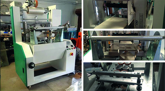 Film packaging machine for fruit and vegetables